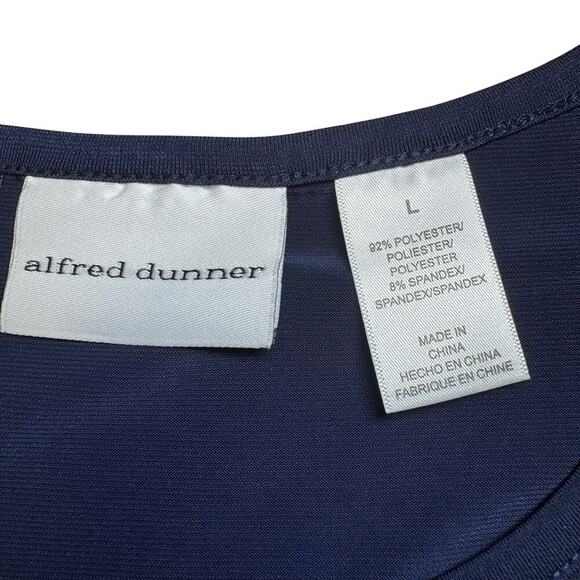 Alfred Dunner Navy short sleeve top with white polka dots. Size L - Picture 4 of 5